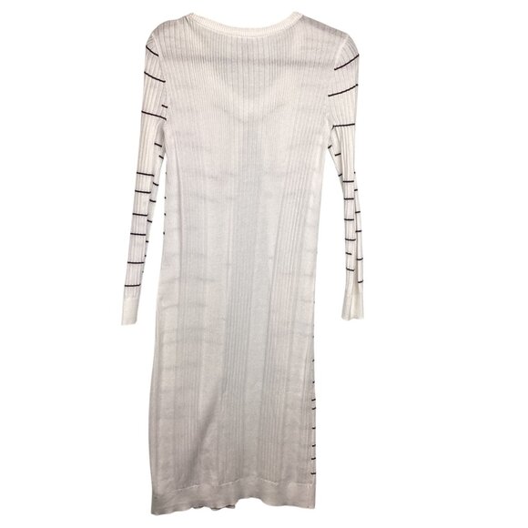 Cabi Long Sweater Size XS XSmall‎ Duster Cardigan Dashes Striped Long White - Picture 6 of 11